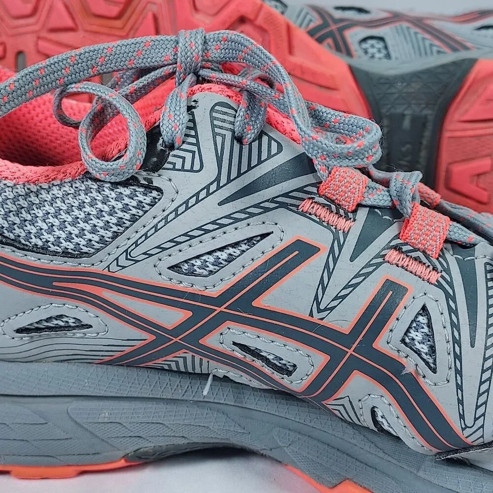 ASICS Gel-Venture 8 Womens Gray Coral Athletic Trail Running Sneakers